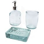 Jabony 3-piece recycled glass bathroom set