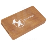 SCX.design P38 5000 mAh wooden wireless charging power bank with light-up logo