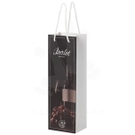 Handmade integra paper wine bottle bag with plastic handles