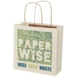 Agricultural waste paper bag with twisted handles - small