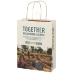 Agricultural waste paper bag with twisted handles - medium