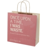Agricultural waste paper bag with twisted handles - X large