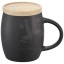 Hearth 400 ml ceramic mug with wooden coaster