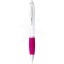 Nash ballpoint pen with white barrel and coloured grip