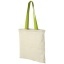 Nevada 100 g/m² cotton tote bag coloured handles 7L