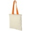 Nevada 100 g/m² cotton tote bag coloured handles 7L