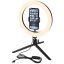 Studio ring light with phone holder and tripod